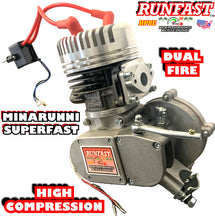 MINARELLI STYLE  2-STROKE HIGH PERFORMANCE BICYCLE ENGINE ONLY HIGH COMPRESSION HEAD DUAL FIRE FOR MOTORIZED BIKE KIT