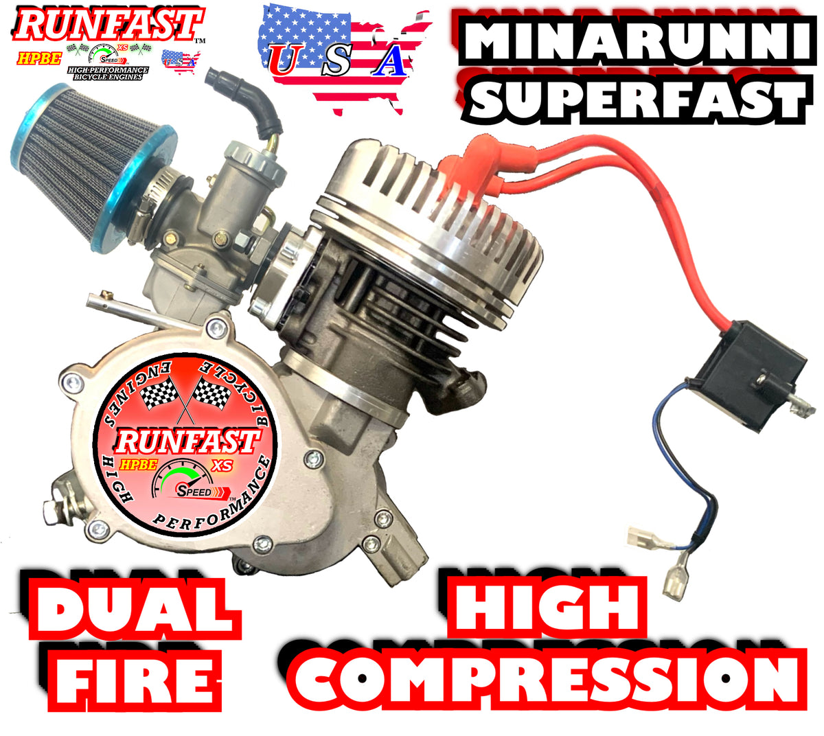 MINARELLI STYLE 2STROKE HIGH PERFORMANCE BICYCLE ENGINE HIGH COMPRESS