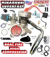 MINARELLI STYLE  2-STROKE HIGH PERFORMANCE BICYCLE ENGINE HIGH COMPRESSION HEAD DUAL FIRE COMPLETE MOTORIZED BIKE  KIT