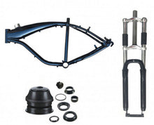 2.4 L BLACK ALUMINUM GAS TANK FRAME AND FORK FOR 2-STROKE 4-STROKE 48CC/66CC/80CC MOTORIZED BIKES
