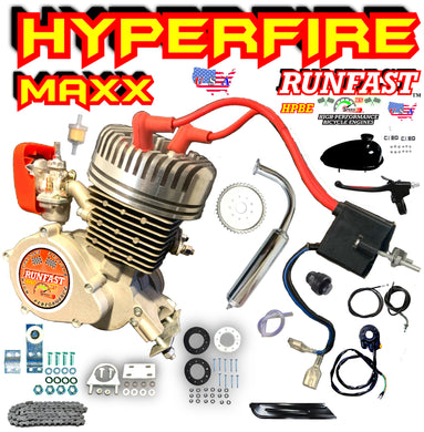 HYPERFIRE MAXX RUNFAST TM 2-stroke 66cc/80cc SUPERPOWER DUAL FIRE HIGH COMPRESSION Motorized Bike ENGINE KIT FOR MOTORIZED BICYCLE KITS