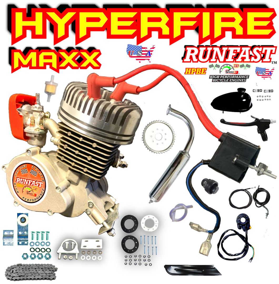 HYPERFIRE MAXX RUNFAST TM 2-stroke 66cc/80cc SUPERPOWER DUAL FIRE HIGH COMPRESSION Motorized Bike ENGINE KIT FOR MOTORIZED BICYCLE KITS