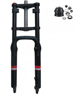 26x4" Fat Tire Bike Fork & Headset-Air Suspension Fork 9mm QR for E-Bike
