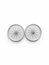 26" Spoke Wheelset fit 2.35"-3.5" Tire, Double Layer Alum Alloy Spoke Wheel 100x135mm 48 Spokes 12 Gage (Silver) and 22T Single Speed Freewheel