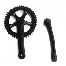 Single Speed Crankset 44T 170mm Crankarms 110 BCD Crankset for Mountain Road Bike Fixed Gear Bicycle(Square Taper, Black) (44T Sprocket)