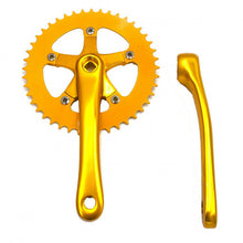 Single Speed Crankset 44T 170mm Crankarms 110 BCD Crankset for Mountain Road Bike Fixed Gear Bicycle(Square Taper, Gold) (44T Sprocket) (Copy)