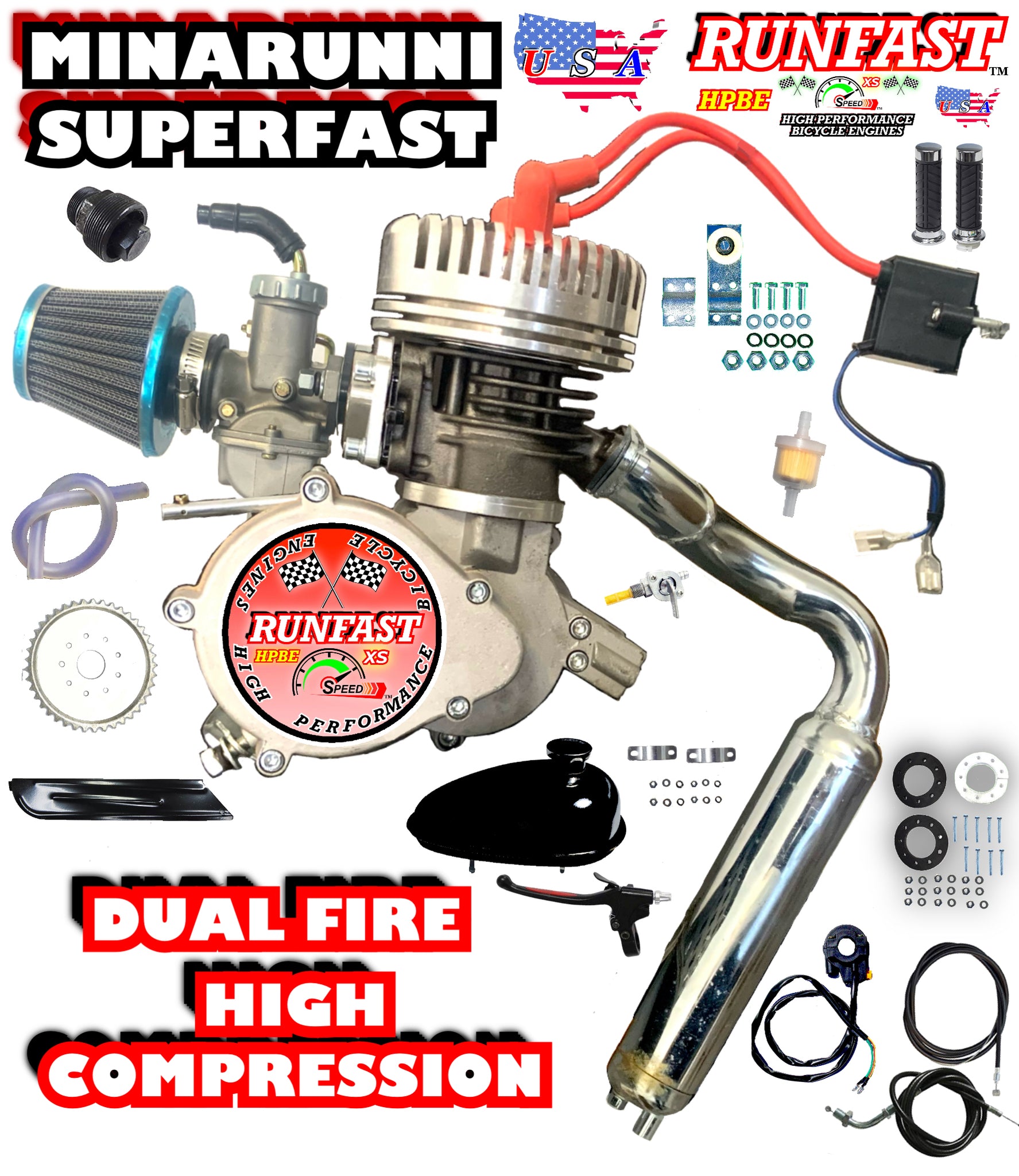 Motorized Bicycle Engine Kit Zeda 80cc Kit Zeda 80 Performance