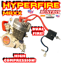 HYPERFIRE MEGAMAXX RUNFAST TM 2-stroke 66cc/80cc SUPERPOWER DUAL FIRE HIGH COMPRESSION Motorized Bike ENGINE KIT FOR MOTORIZED BICYCLE KITS PLUS POWER PIPE