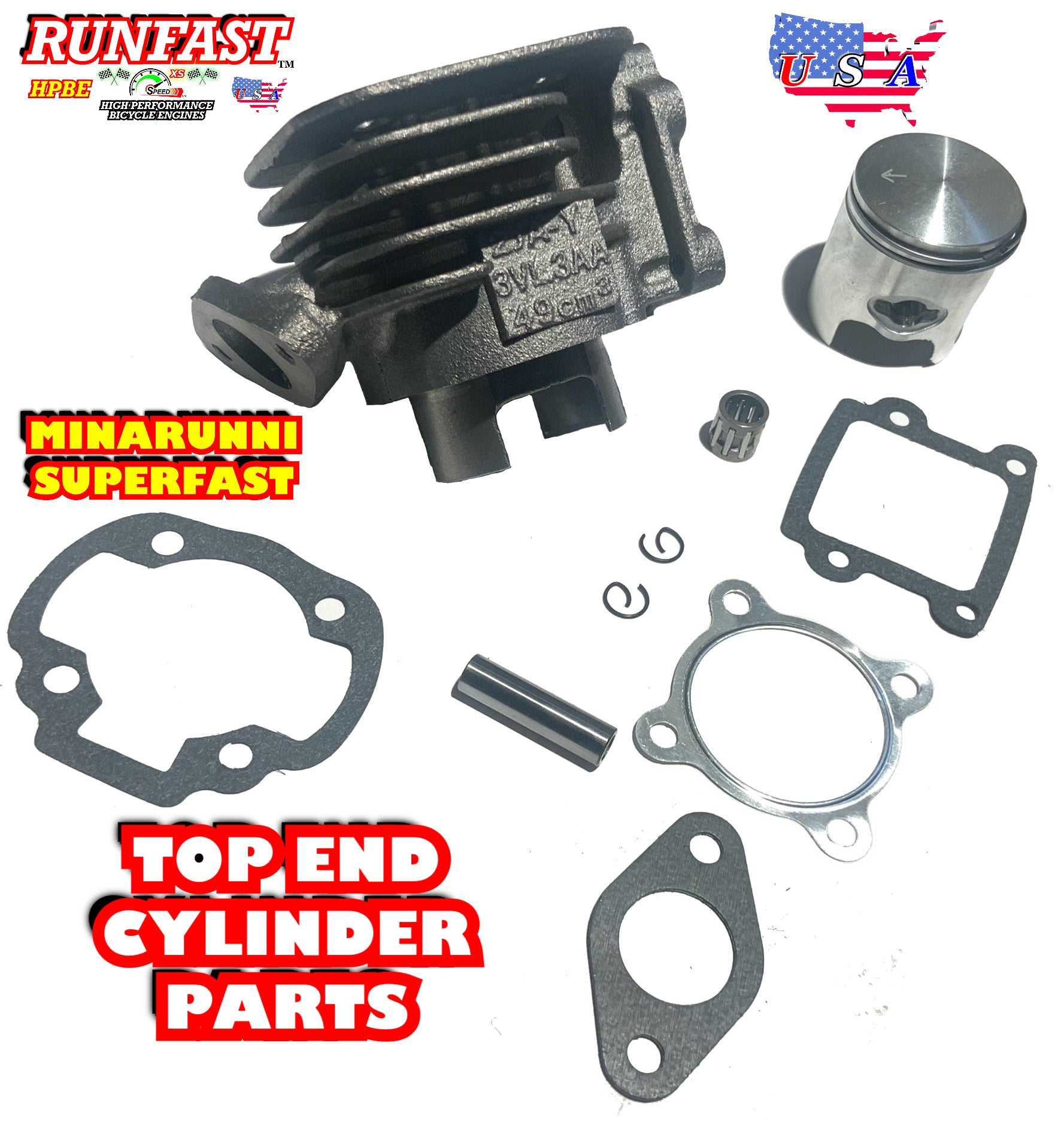 70cc Minarelli Style New Cylinder Body, Gasket Kit and Piston Kit Comb –  gorilla gasbike