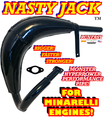 MINARELLI NASTY JACK HYPERPOWER EXPANSION CHAMBER EXHAUST MUFFLER PIPE FOR 2-STROKE MOTORIZED BICYCLES FOR MINARELLI Engine