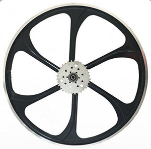 26" Aluminum Mag Wheels Set 100*135MM & 36T Sprocket 3+6+9 Holes Combo