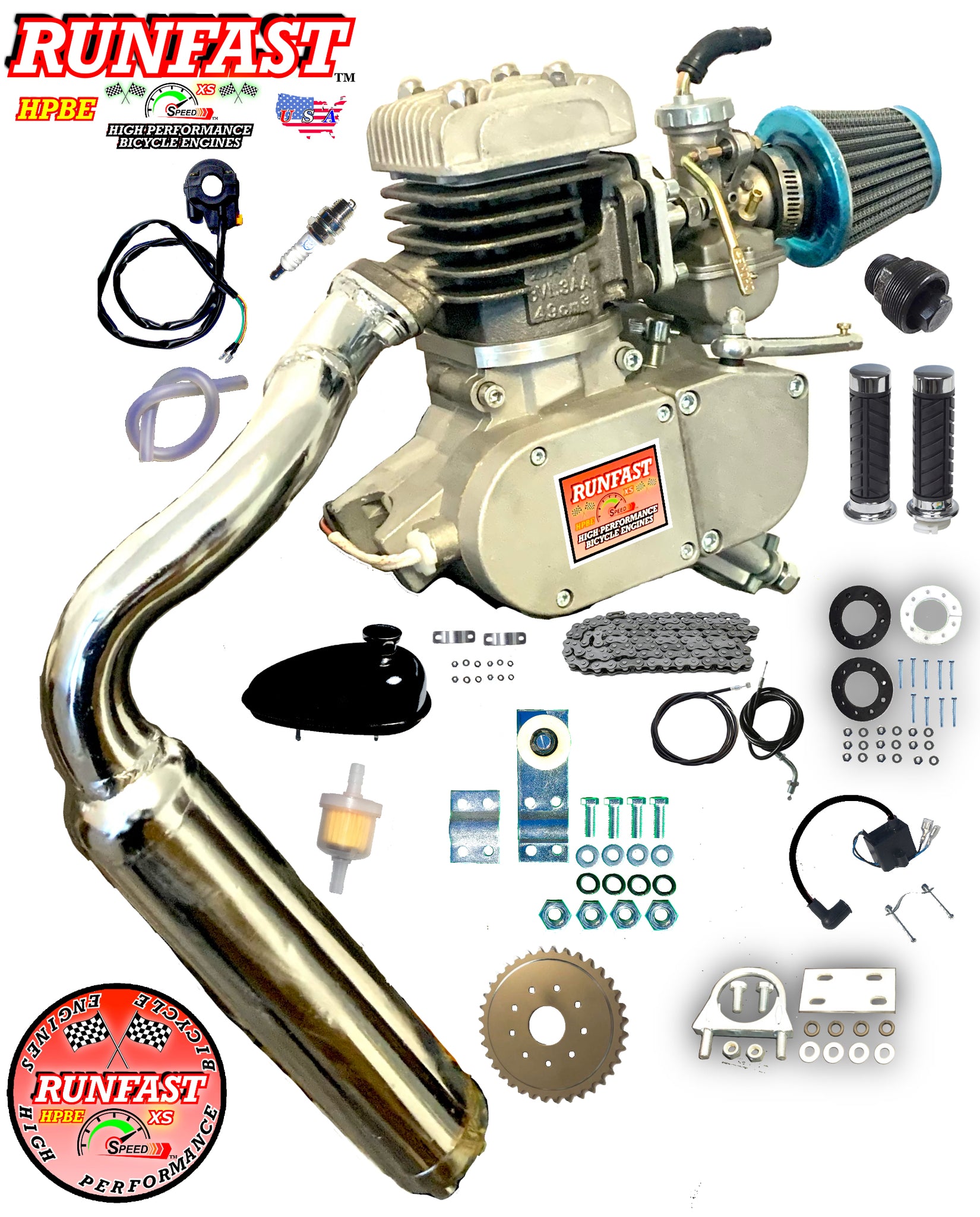 MINARELLI STYLE 2-STROKE HIGH PERFORMANCE COMPLETE BICYCLE ENGINE KIT ...