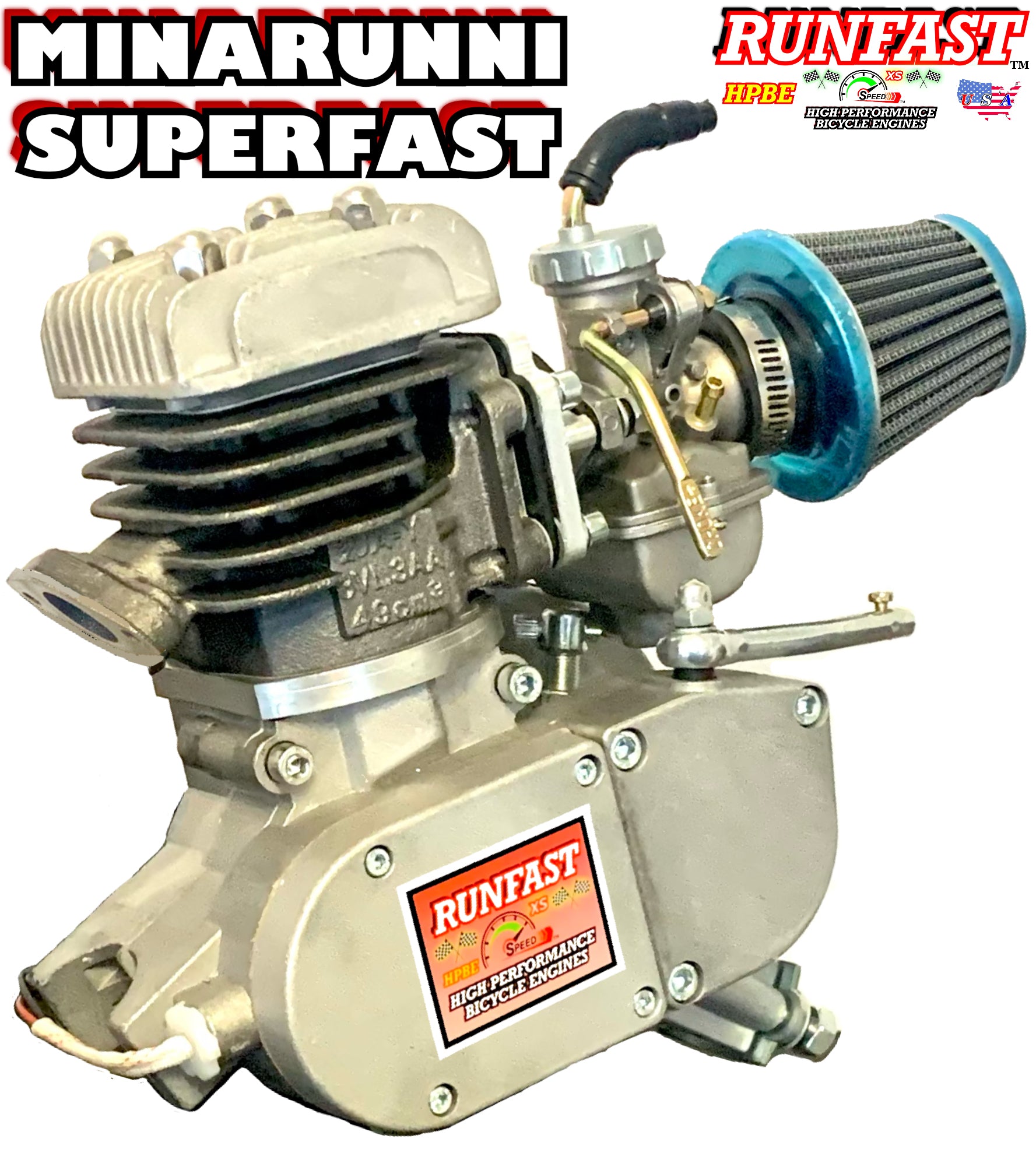 MINARELLI STYLE 2-STROKE HIGH PERFORMANCE BICYCLE ENGINE ONLY HIGH COM ...