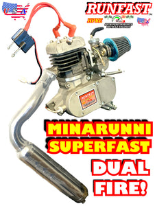 MINARELLI STYLE  2-STROKE HIGH PERFORMANCE BICYCLE ENGINE ONLY DUAL FIRE HEAD FOR MOTORIZED BIKE KIT