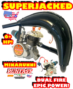 MINARELLI STYLE SUPERJACKED 2-STROKE HIGH PERFORMANCE DUAL FIRE  COMPLETE BICYCLE ENGINE ONLY FOR MOTORIZED BIKE