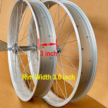26"x4 Fat Tire Bike Rim Wheels Set 12G 36 Spokes Heavy Duty Beach Cruiser Bicycle Rims Set (Silver) & 22T Freewheel