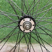 26"x1.85 Heavy Duty Bike Wheels Set 12G 48 Spokes & 22T Single Speed Freewheel, Double Wall Aluminum Alloy Rimset 100x135mm (Black)
