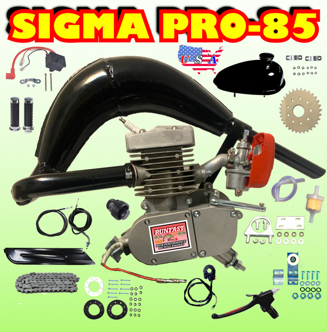 RUNFAST TM 2-STROKE 2-STROKE MOTORIZED BIKE SIGMA PRO-85 KIT WITH BIG POWER PIPE