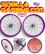 26"x1.85" Wheels Set 12 Gauge 48 Spokes, Aluminum Alloy Double Wall Wheelset (Purple)