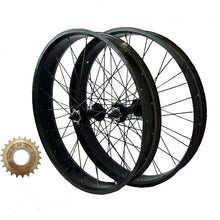 26"x4 Fat Tire Bike Rim Wheels Set 12G 36 Spokes Heavy Duty Beach Cruiser Bicycle Rims Set (Black) & 22T Freewheel