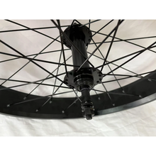 26"x4 Fat Tire Bike Rim Wheels Set 12G 36 Spokes Heavy Duty Beach Cruiser Bicycle Rims Set (Black) & 22T Freewheel