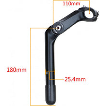 Goose Neck Quill Stem Adjustable 25.4mm Alum Alloy 110mm-Black