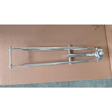 26 inch Bicycle Springer Fork 1" Threaded Bike Fork, Disc Brake Heavy Duty Fork for Cruiser Chopper Bike-Silver