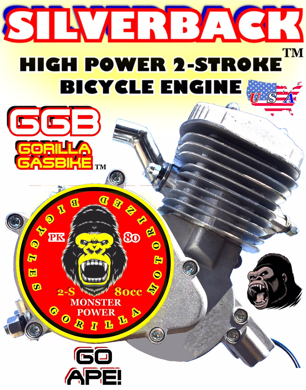 SILVERBACK TM 2-STROKE 66/80CC MOTORIZED BIKE ENGINE PK80