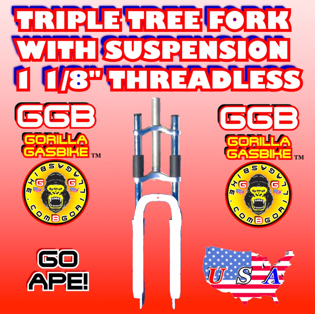 WHITE TRIPLE TREE SUSPENSION FORK 1 1/8