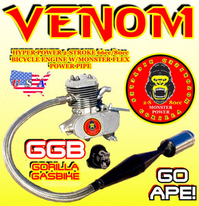 GORILLA GASBIKE VENOM TM BICYCLE ENGINE WITH POWER FLEX PIPE