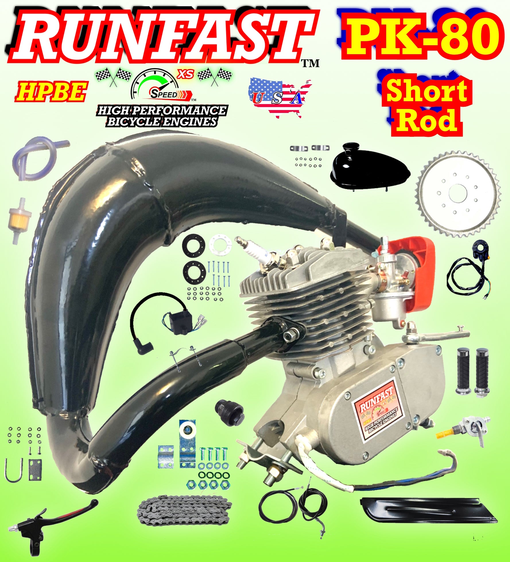 RUNFAST TM 2-STROKE 66CC/80CC 2-STROKE MOTORIZED BIKE PK-80 KIT