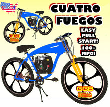 CUATRO FUEGOS TM COMPLETE 4-STROKE DO-IT-YOURSELF MOTORIZED BIKE SYSTEM WITH 26" GAS TANK FRAME BIKE BLUE