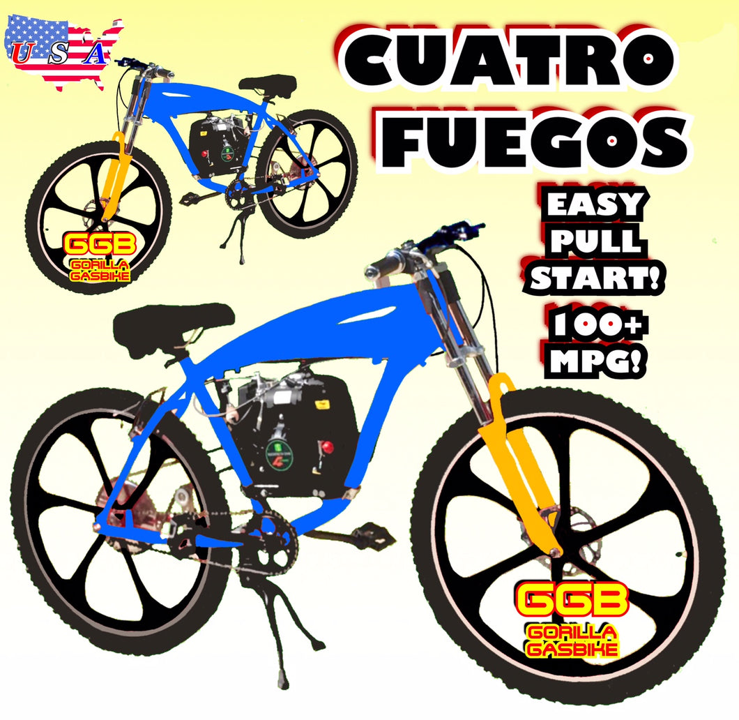 CUATRO FUEGOS TM COMPLETE 4-STROKE DO-IT-YOURSELF MOTORIZED BIKE SYSTEM WITH 26