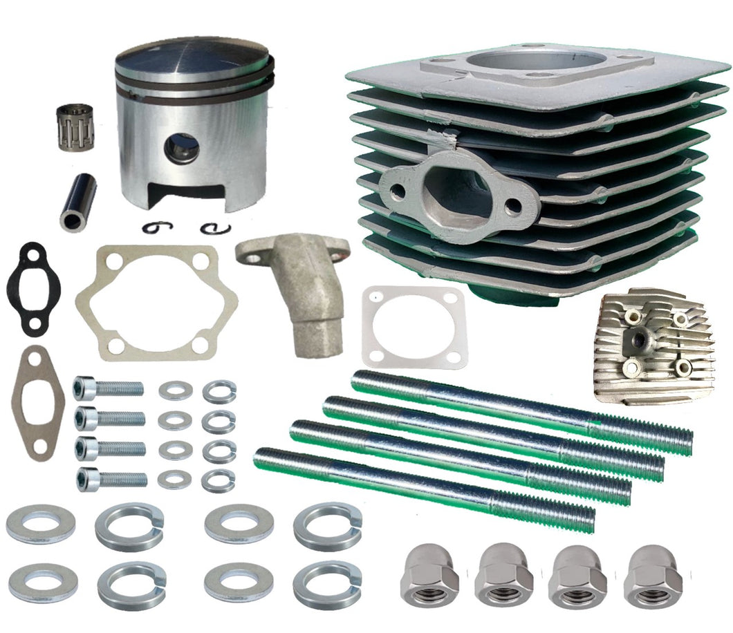 Silver 66cc 80cc 2-STROKE MOTORIZED BIKE ENGINE COMPLETE REPLACEMENT Cylinder KIT FOR HIGH HOLE PISTONS AND LONGER CONNECTING RODS