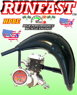 RUNFAST TM High Performance 2-stroke 48cc/49cc/50cc Motorized Bike ENGINE ONLY With Nasty Jack High Performance  Power Expansion Chamber FOR MOTORIZED BICYCLE