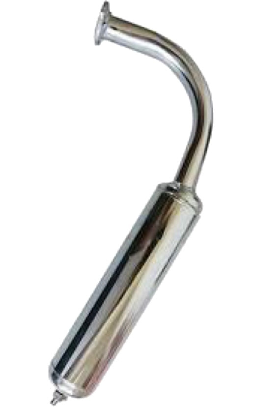 CHROME EXHAUST MUFFLER PIPE For 2 STROKE MOTORISED PUSH BIKE - Foto 7