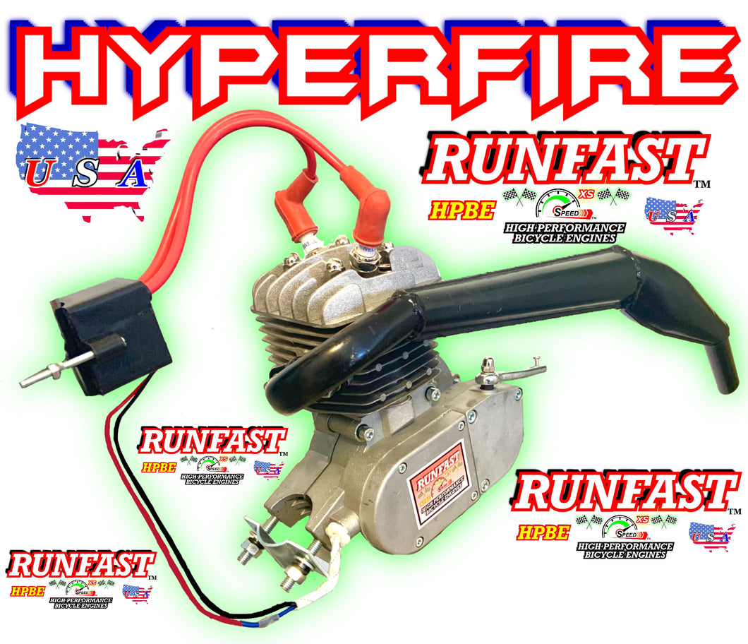 MONSTER HYPERFIRE RUNFAST TM 2-stroke 66cc/80cc SUPERPOWER Motorized Bike REPLACEMENT ENGINE  FOR MOTORIZED BICYCLE SUPERFIRE WITH PERFORMANCE UPGRADES