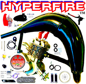 MONSTER HYPERFIRE RUNFAST TM 2-stroke 66cc/80cc SUPERPOWER Motorized Bike ENGINE KIT FOR MOTORIZED BICYCLE KITS SUPERFIRE WITH PERFORMANCE UPGRADES