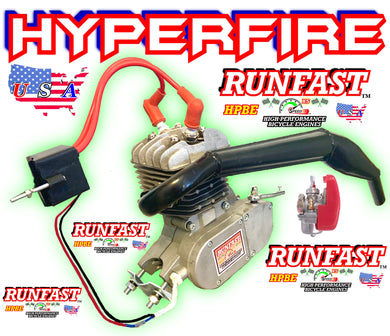 HYPERFIRE 2-STROKE HIGH PERFORMANCE 2-STROKE 66cc/80cc BICYCLE ENGINE ONLY FOR MOTORIZED BIKE KIT AND CARBURETOR
