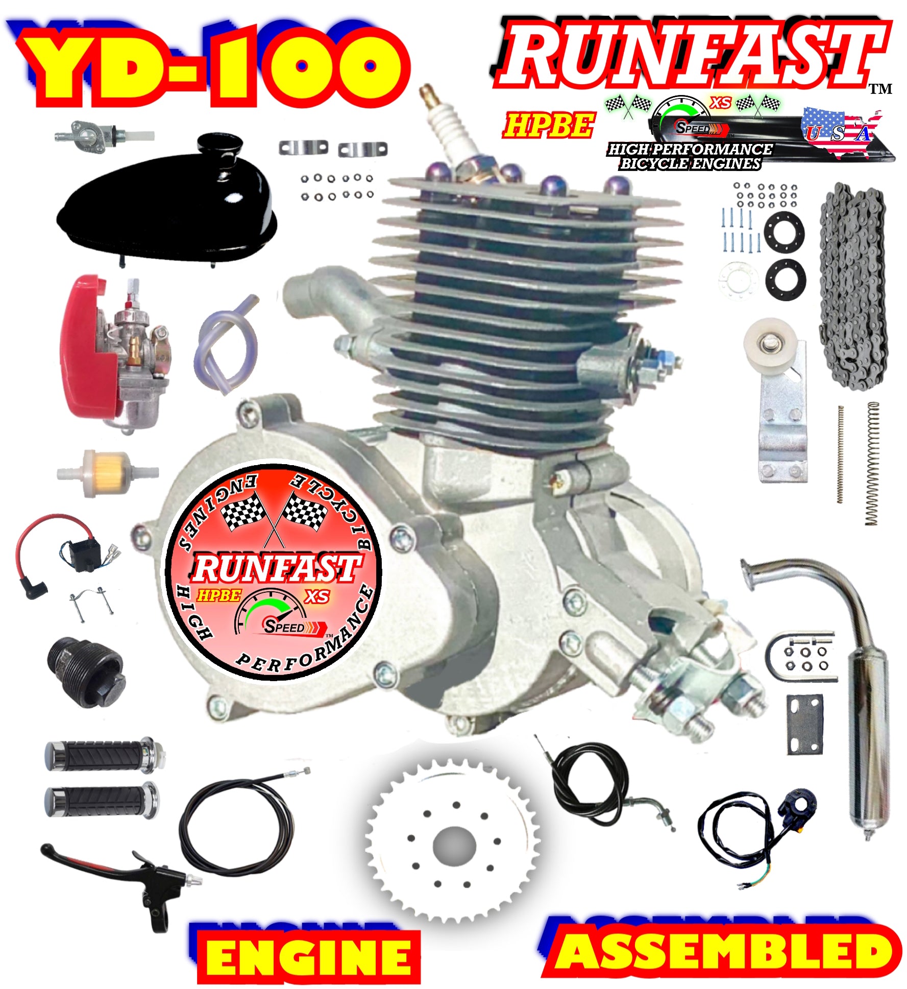Stroke Engine 80cc Flying Horse Bicycle Engine Kit 50cc Engine Kit