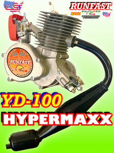 RUNFAST TM 2-STROKE 2-STROKE MOTORIZED BIKE YD-100 ENGINE ONLY WITH HYPERMAXX PIPE