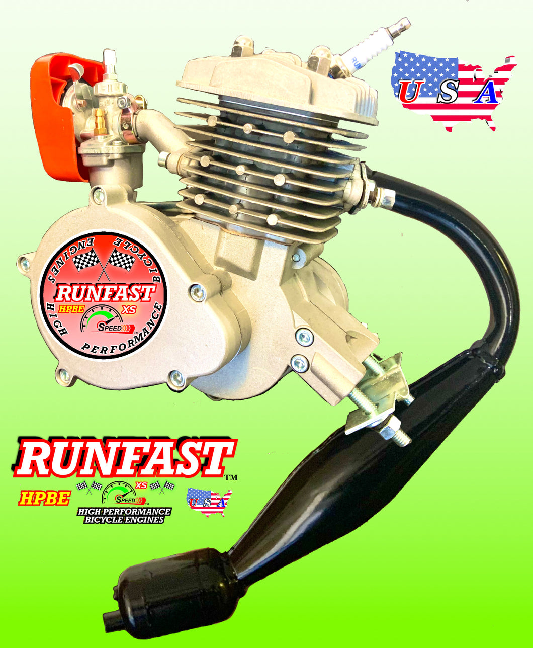 MONSTER RUNFAST TM 2-stroke 66cc/80cc SUPERPOWER Motorized Bike ENGINE FOR MOTORIZED BICYCLE With Hypermaxx Power Super Pipe and Speed Carburetor