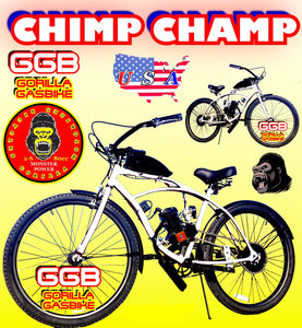 CHIMP CHAMP TM COMPLETE DO-IT-YOURSELF 2-STROKE MOTORIZED CRUISER BIKE SYSTEM WHITE